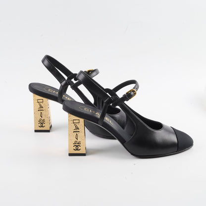 Chanel Pumps Slingbacks Black Size 38.5 - photo 3