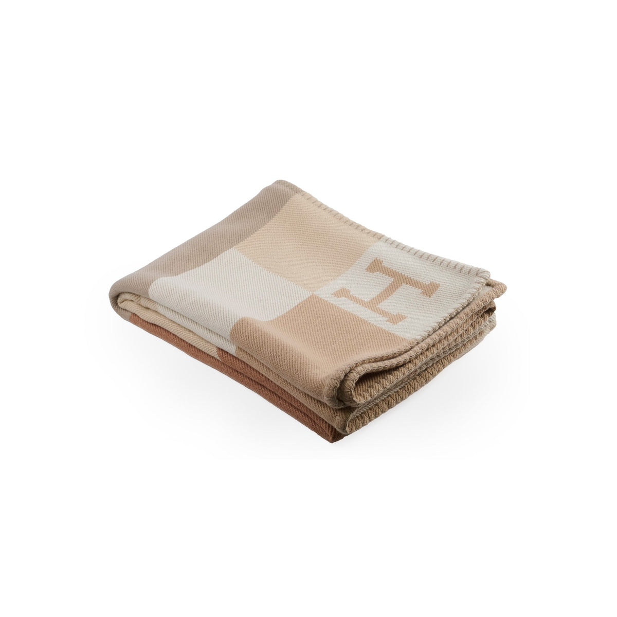 Hermes H Drapeau Throw Blanket Beige - photo 1