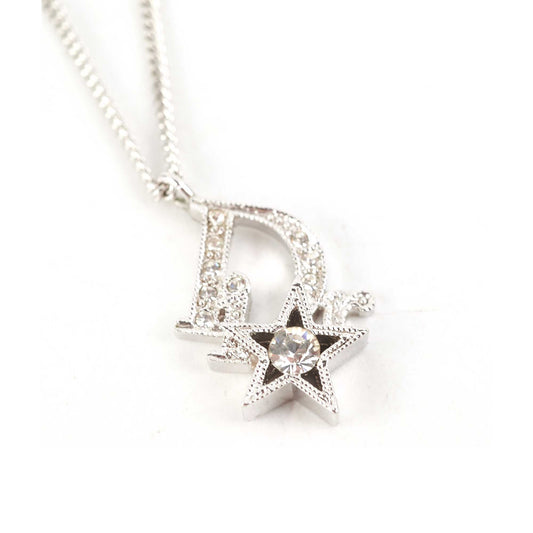 Dior Oblique Star Pendant Necklace Silver with White Crystals - photo 1