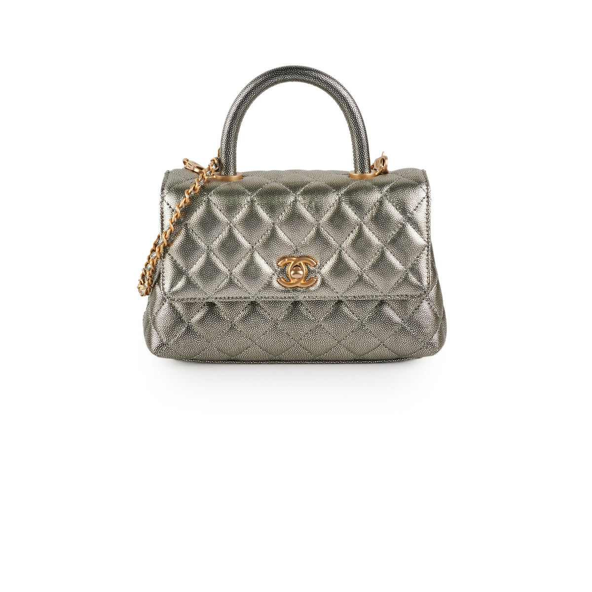 Chanel Small Coco Handle Metallic Silver 28 Series - photo 1