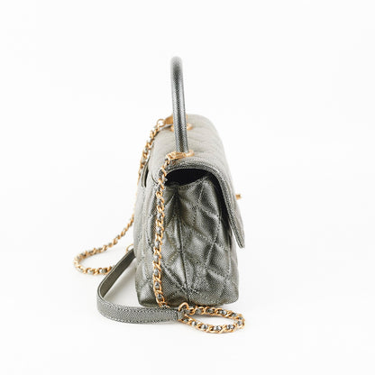 Chanel Small Coco Handle Metallic Silver 28 Series - photo 3