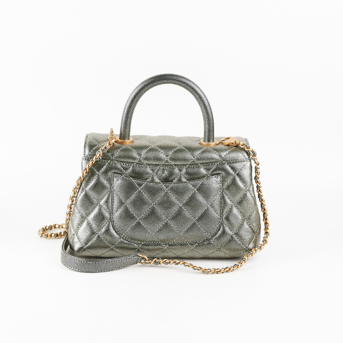 Chanel Small Coco Handle Metallic Silver 28 Series - photo 2