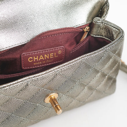 Chanel Small Coco Handle Metallic Silver 28 Series - photo 9