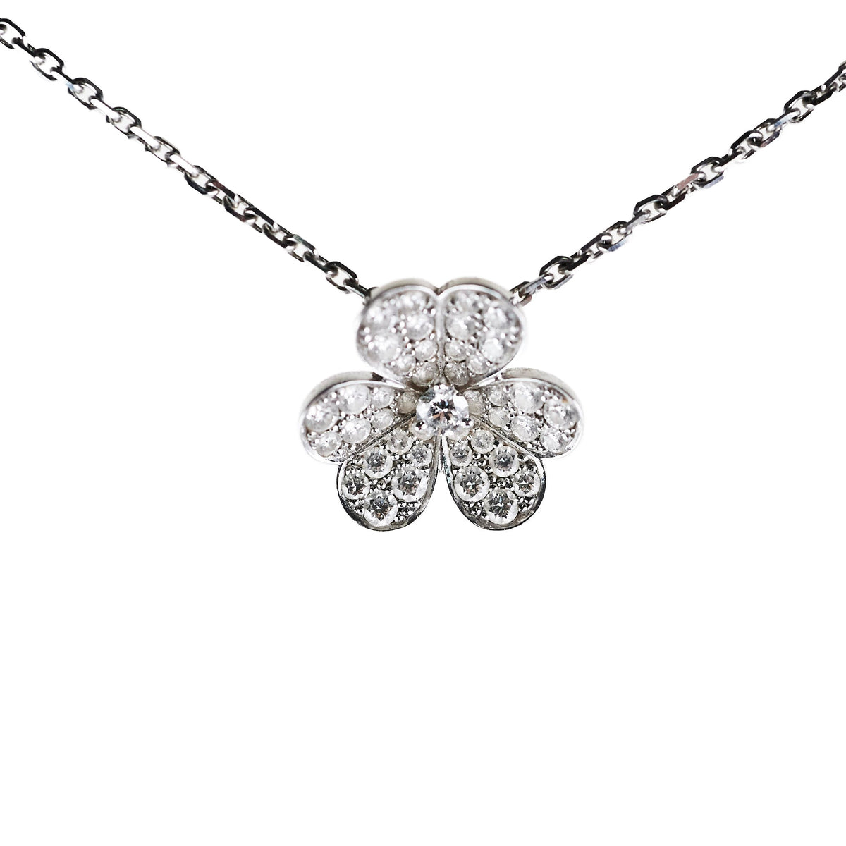 Van Cleef & Arpels Frivole 18k White Gold Diamond Necklace - photo 1