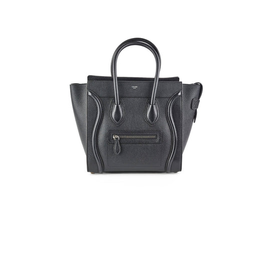 Celine Micro Luggage Pebbled Leather Black - photo 1
