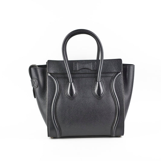 Celine Micro Luggage Pebbled Leather Black - photo 2