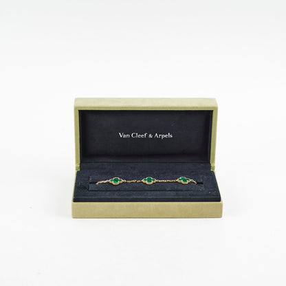 Van Cleef and Arpels 5 Motif Malachite Bracelet - photo 9