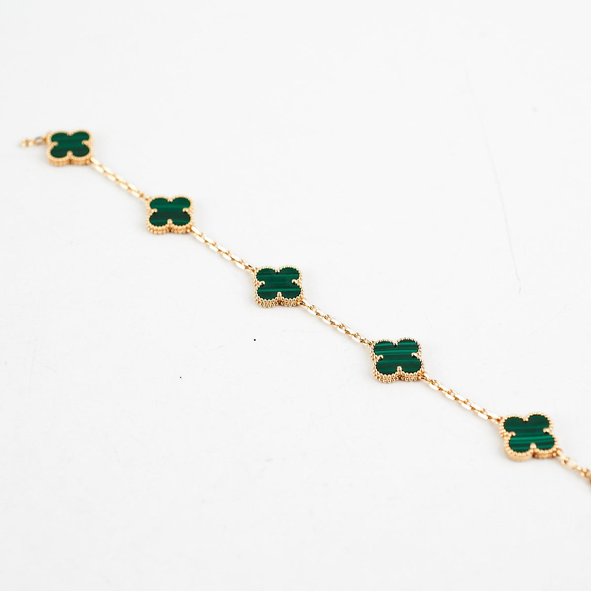 Van Cleef and Arpels 5 Motif Malachite Bracelet - photo 8