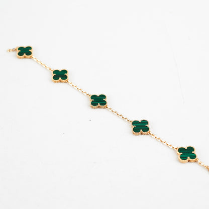 Van Cleef and Arpels 5 Motif Malachite Bracelet - photo 8