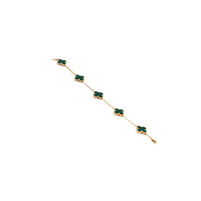 Van Cleef and Arpels 5 Motif Malachite Bracelet - photo 1
