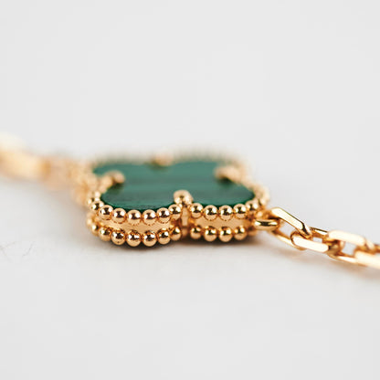 Van Cleef and Arpels 5 Motif Malachite Bracelet - photo 4