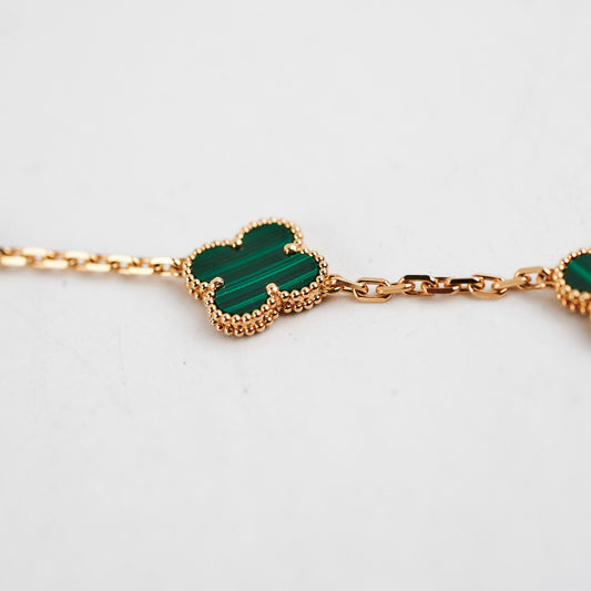 Van Cleef and Arpels 5 Motif Malachite Bracelet - photo 2