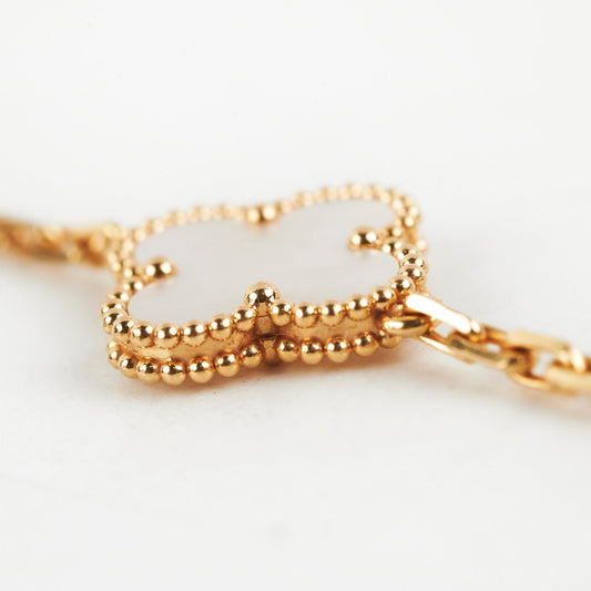 Van Cleef and Arpels Mother of Pearl MOP 5 Motif Bracelet - photo 2