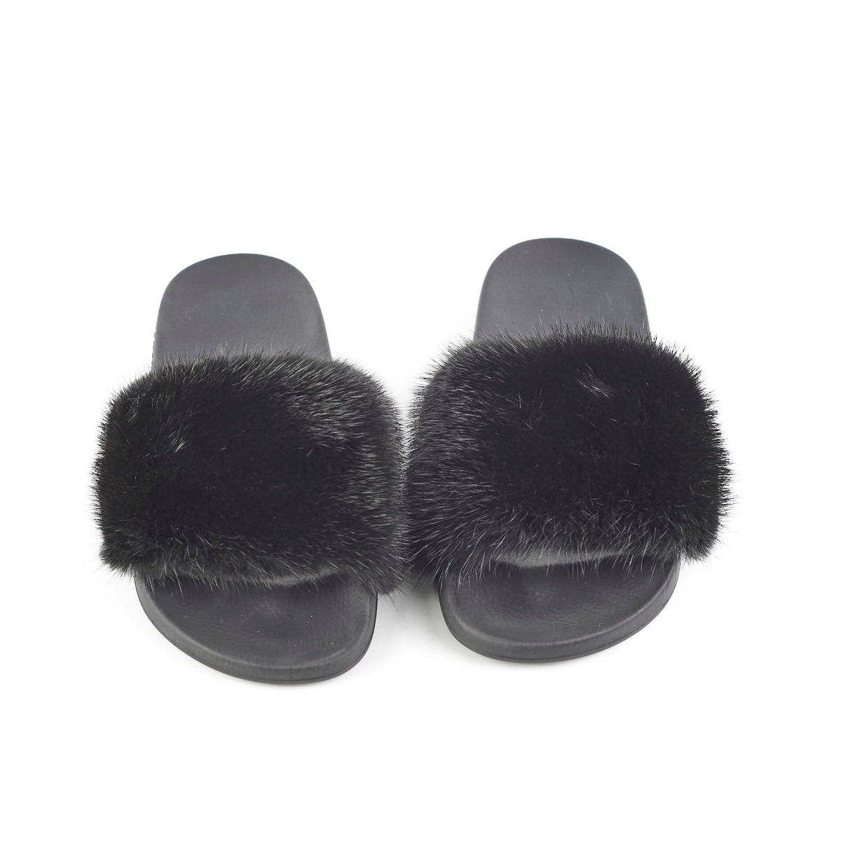 Givenchy Black Fur Slides Size 36 - photo 2