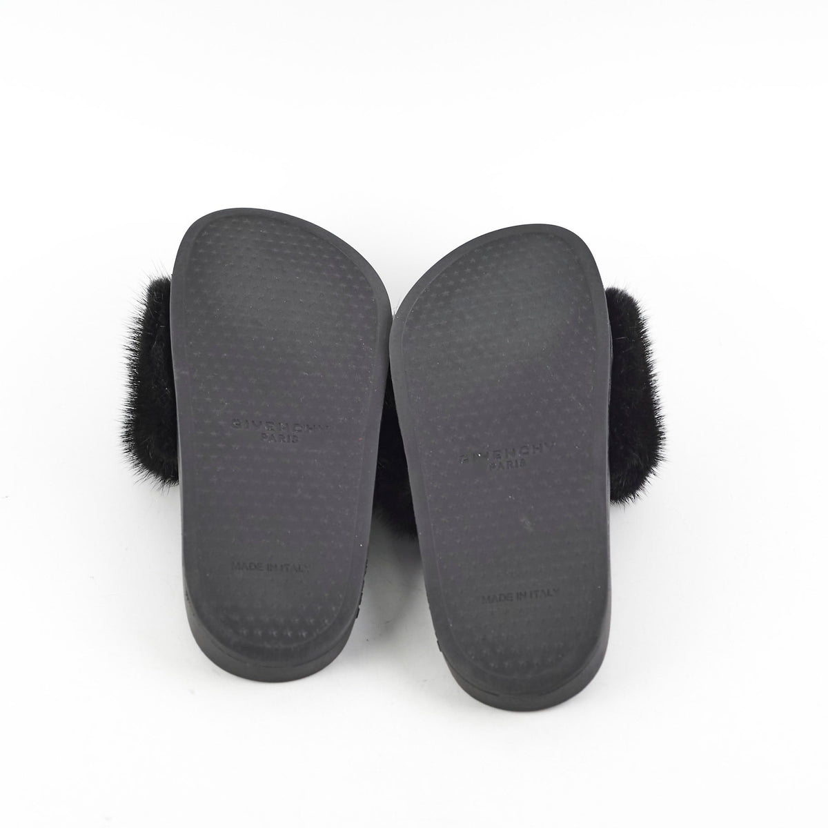 Givenchy Black Fur Slides Size 36 - photo 6