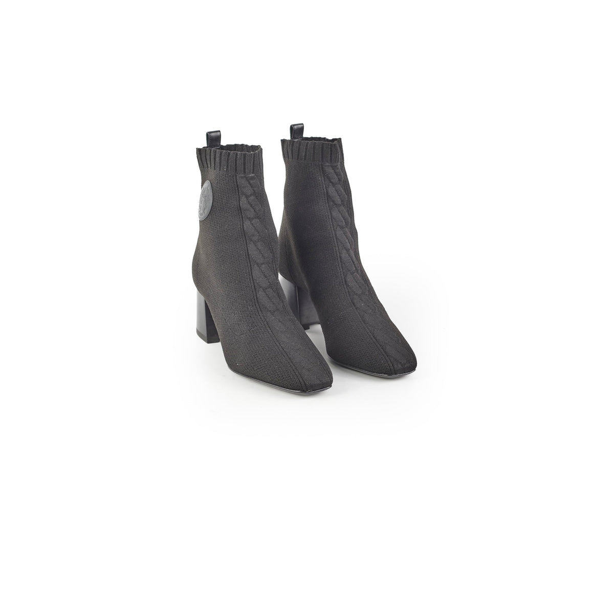 Hermes Black Knit Boots Size 37 - photo 1