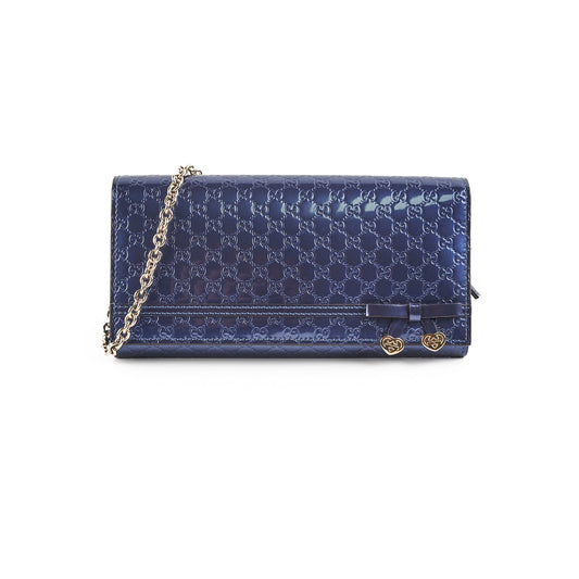 Gucci Monogram Wallet Patent Navy Clutch - photo 1