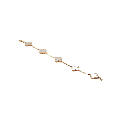 Van Cleef & Arpels Vintage Alhambra 5 Motif MOP Mother of Pearl Bracelet - photo 1