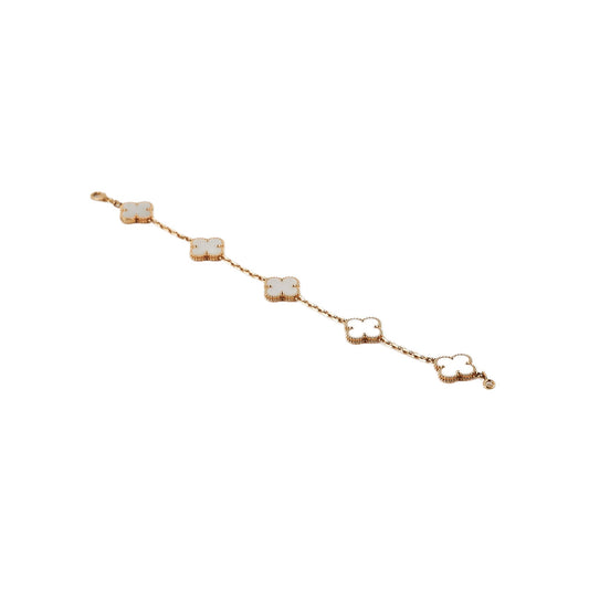 Van Cleef & Arpels Vintage Alhambra 5 Motif MOP Mother of Pearl Bracelet - photo 1