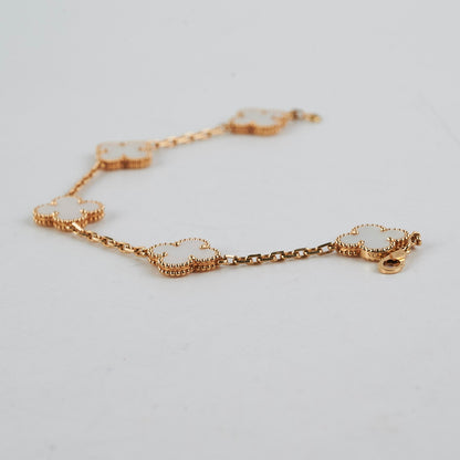 Van Cleef & Arpels Vintage Alhambra 5 Motif MOP Mother of Pearl Bracelet - photo 4