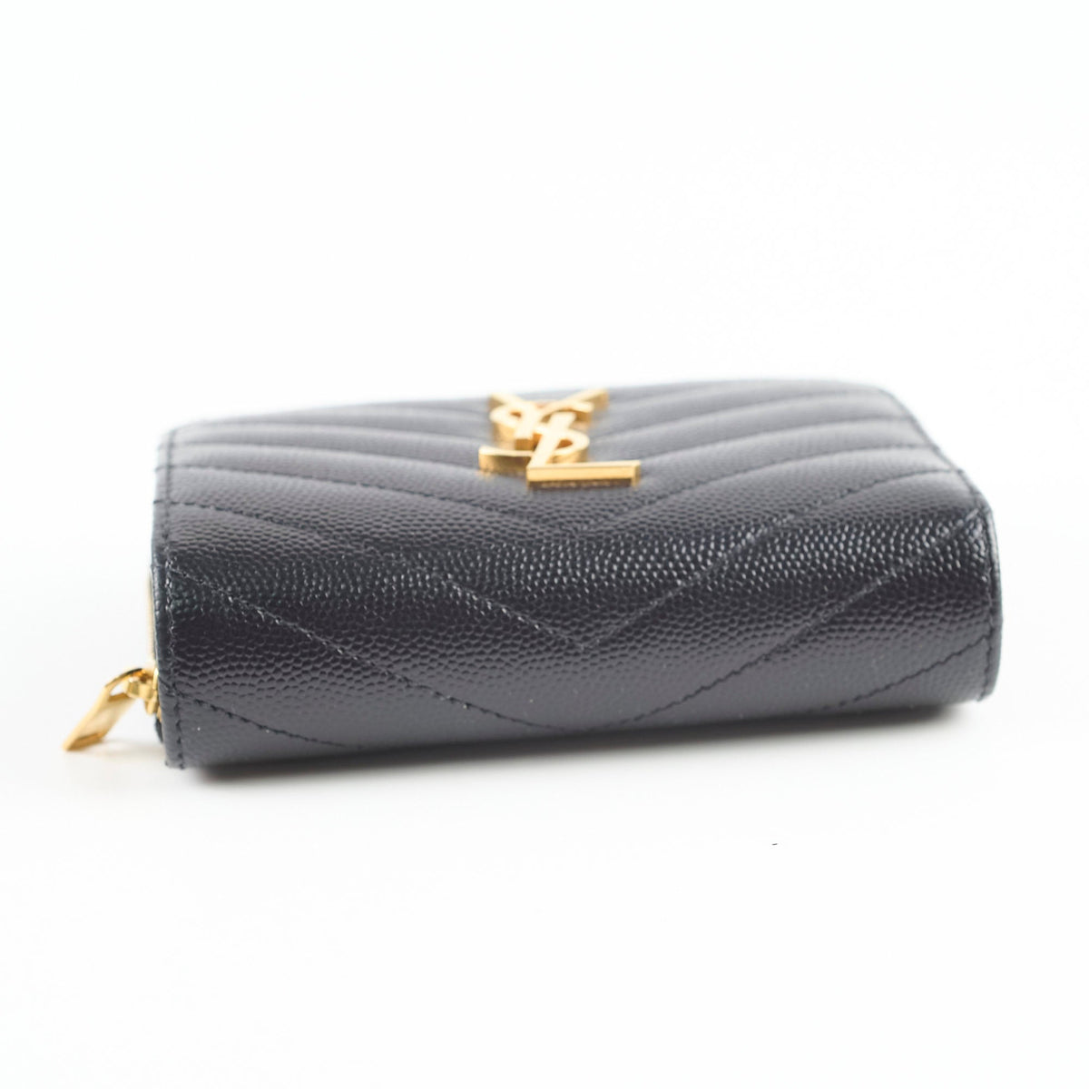 Saint Laurent Cassandre Matelassé Compact Zip Wallet Black - photo 3