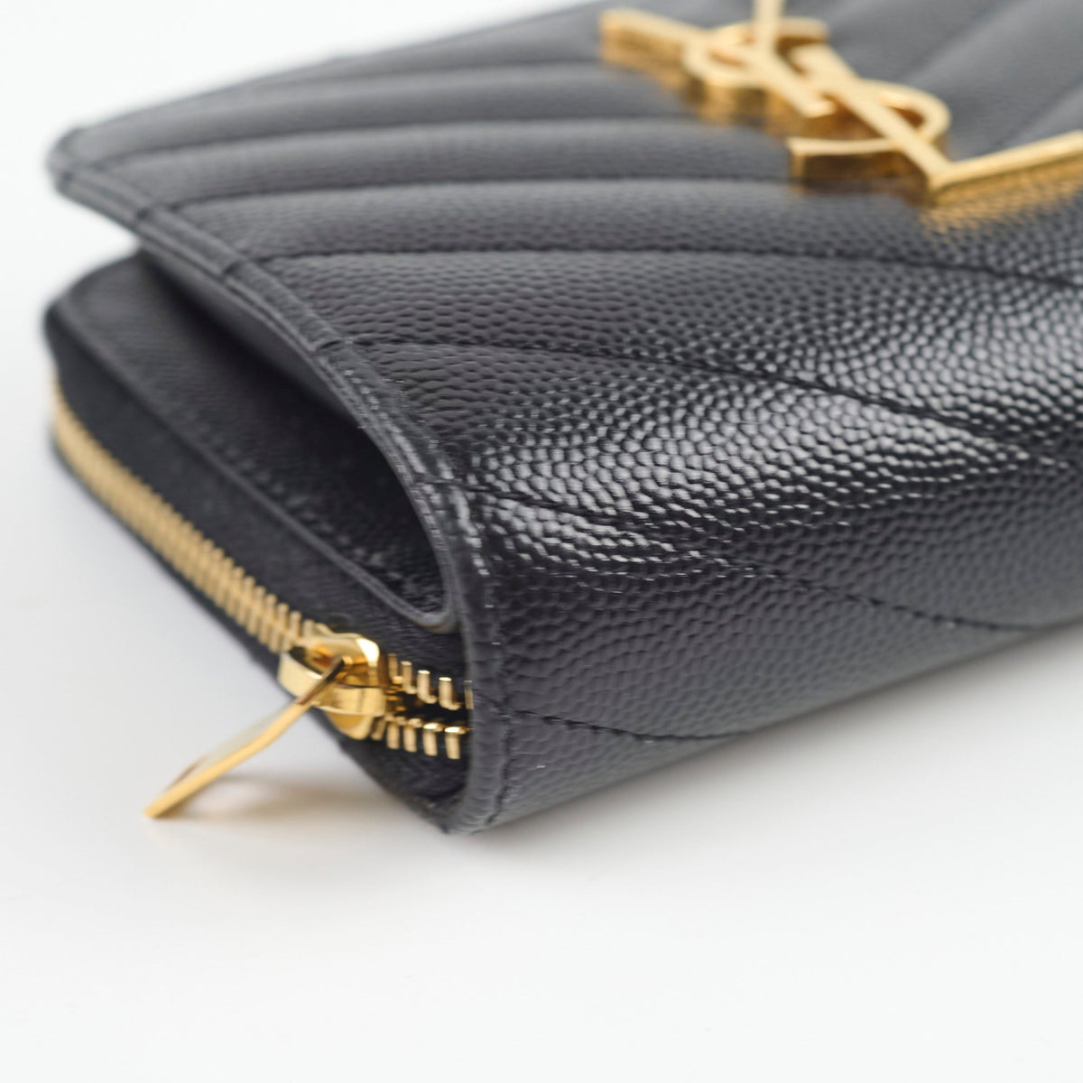 Saint Laurent Cassandre Matelassé Compact Zip Wallet Black - photo 9