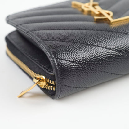 Saint Laurent Cassandre Matelassé Compact Zip Wallet Black - photo 9