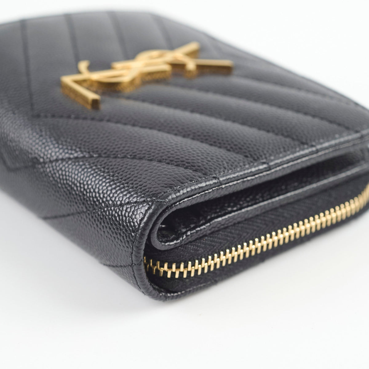 Saint Laurent Cassandre Matelassé Compact Zip Wallet Black - photo 8