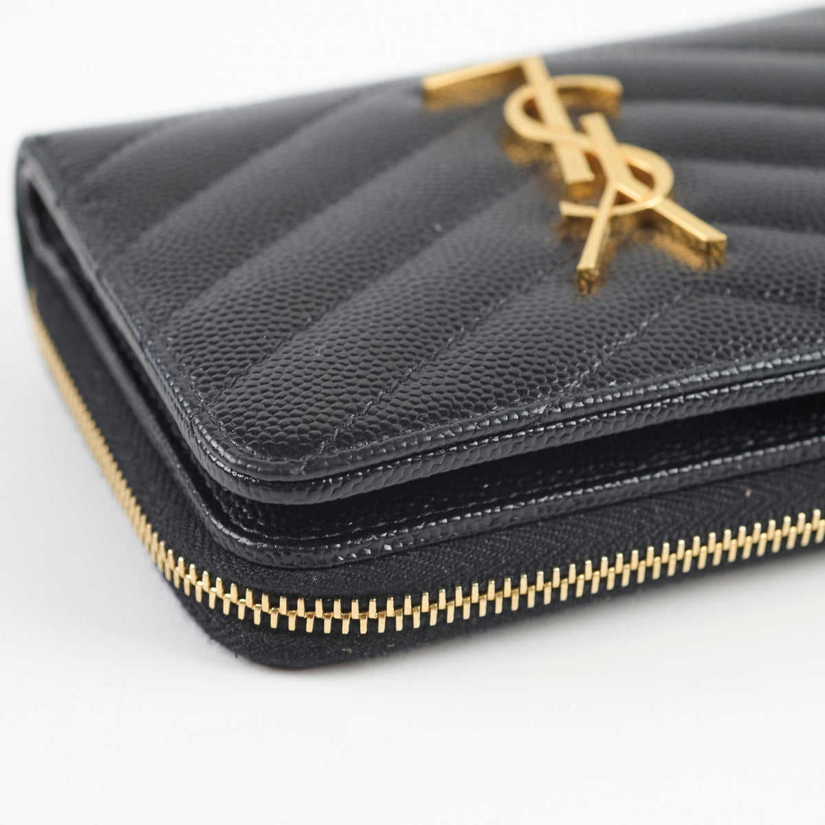 Saint Laurent Cassandre Matelassé Compact Zip Wallet Black - photo 7