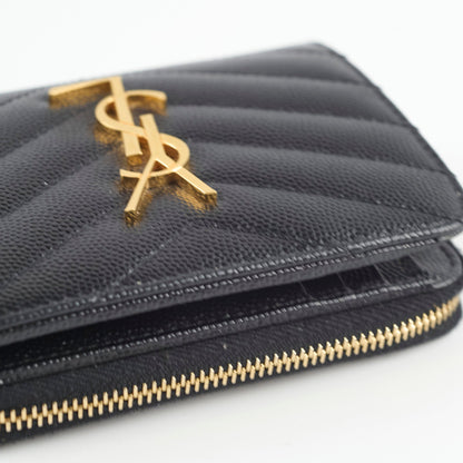 Saint Laurent Cassandre Matelassé Compact Zip Wallet Black - photo 6