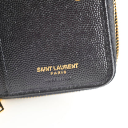 Saint Laurent Cassandre Matelassé Compact Zip Wallet Black - photo 4