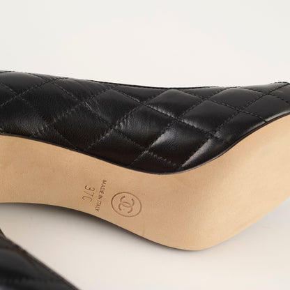 Chanel Leather Quilted Pumps Black Size 37 C - photo 4