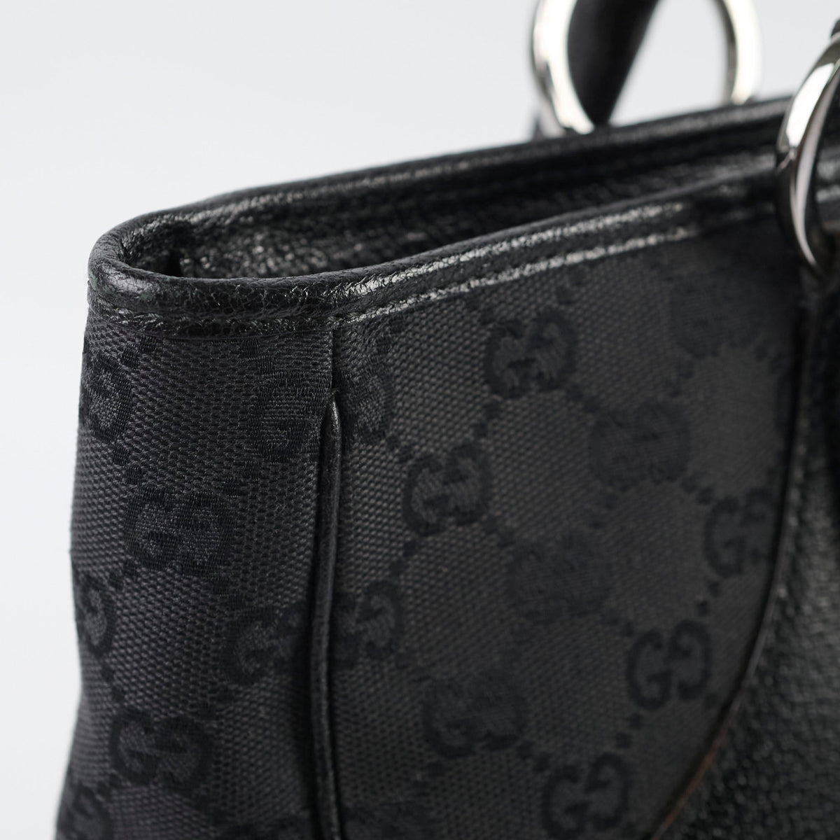 Gucci Monogram Shoulder Tote Bag Black - photo 7