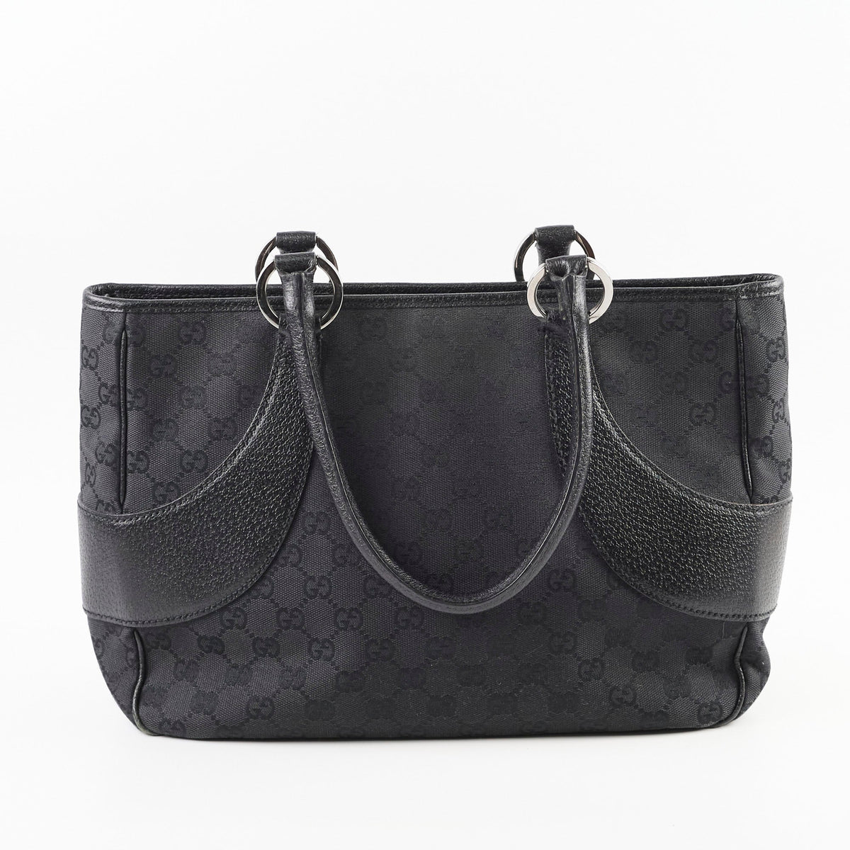 Gucci Monogram Shoulder Tote Bag Black - photo 2
