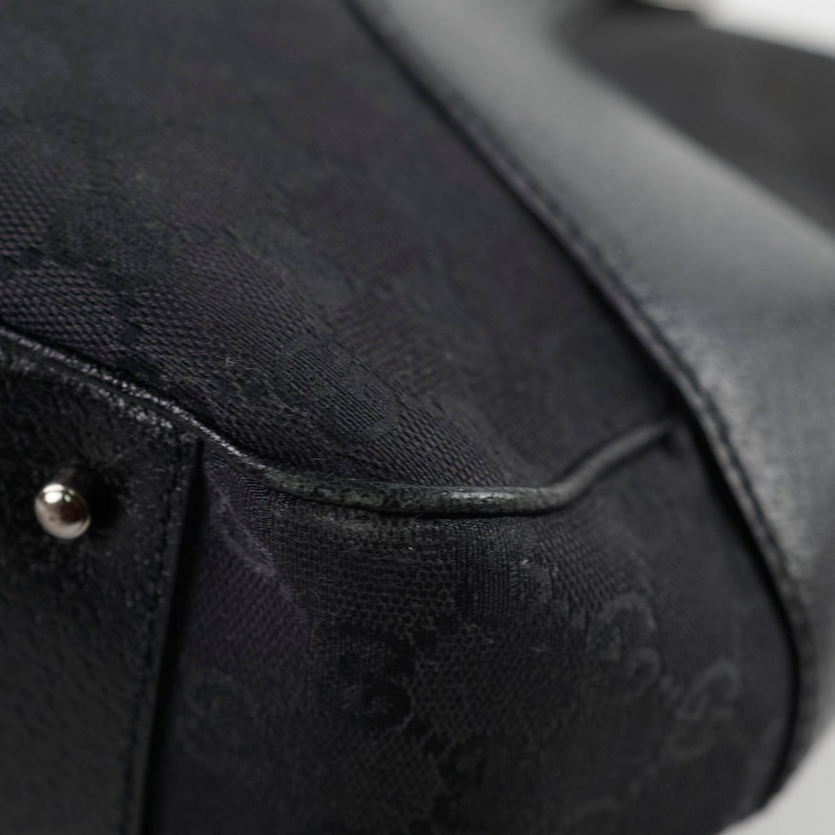 Gucci Monogram Shoulder Tote Bag Black - photo 14
