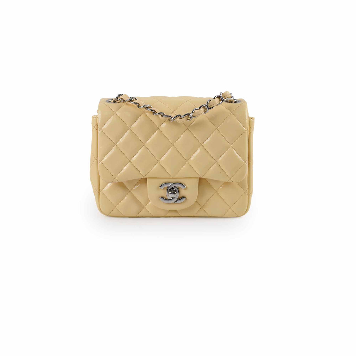 Chanel Mini Square Bag Patent Yellow - photo 1