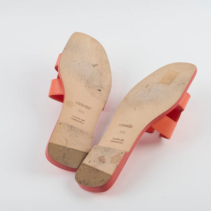 Hermes Oran Sandal Epsom Orange Size 39.5 - photo 3