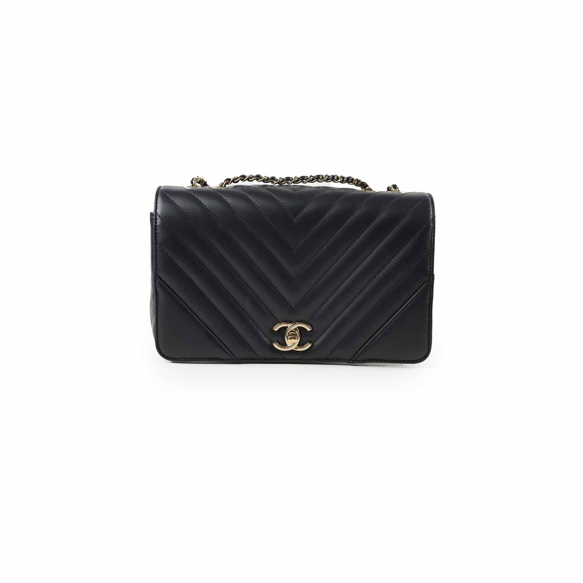 Chanel Small Statement Flap Chevron Black - photo 1