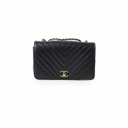 Chanel Small Statement Flap Chevron Black - photo 1