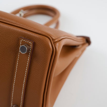 Hermes Birkin 25 Epsom PHW Gold Stamp Square J - photo 11