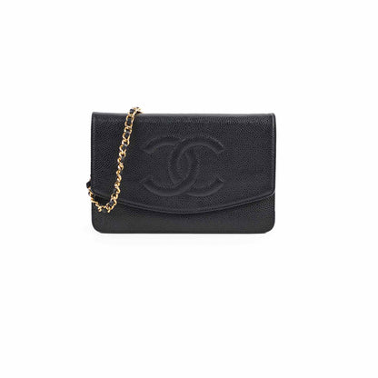 Chanel CC Logo Wallet On Chain WOC Black - photo 1