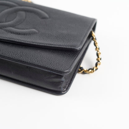 Chanel CC Logo Wallet On Chain WOC Black - photo 12