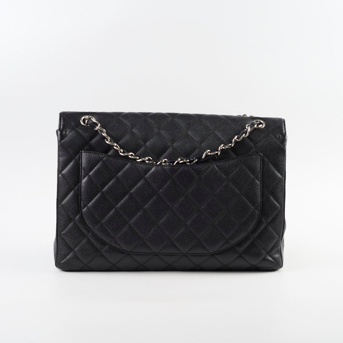 Chanel Maxi Single Flap Black Caviar SHW - photo 2
