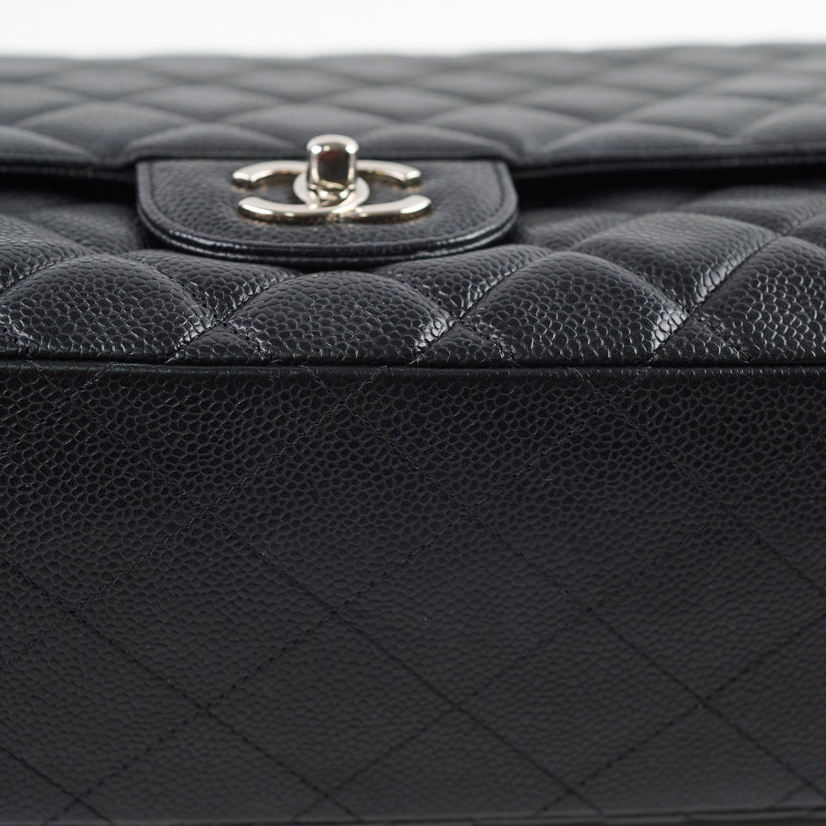 Chanel Maxi Single Flap Black Caviar SHW - photo 12