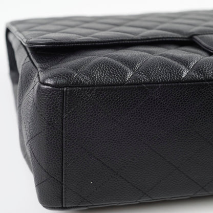 Chanel Maxi Single Flap Black Caviar SHW - photo 11
