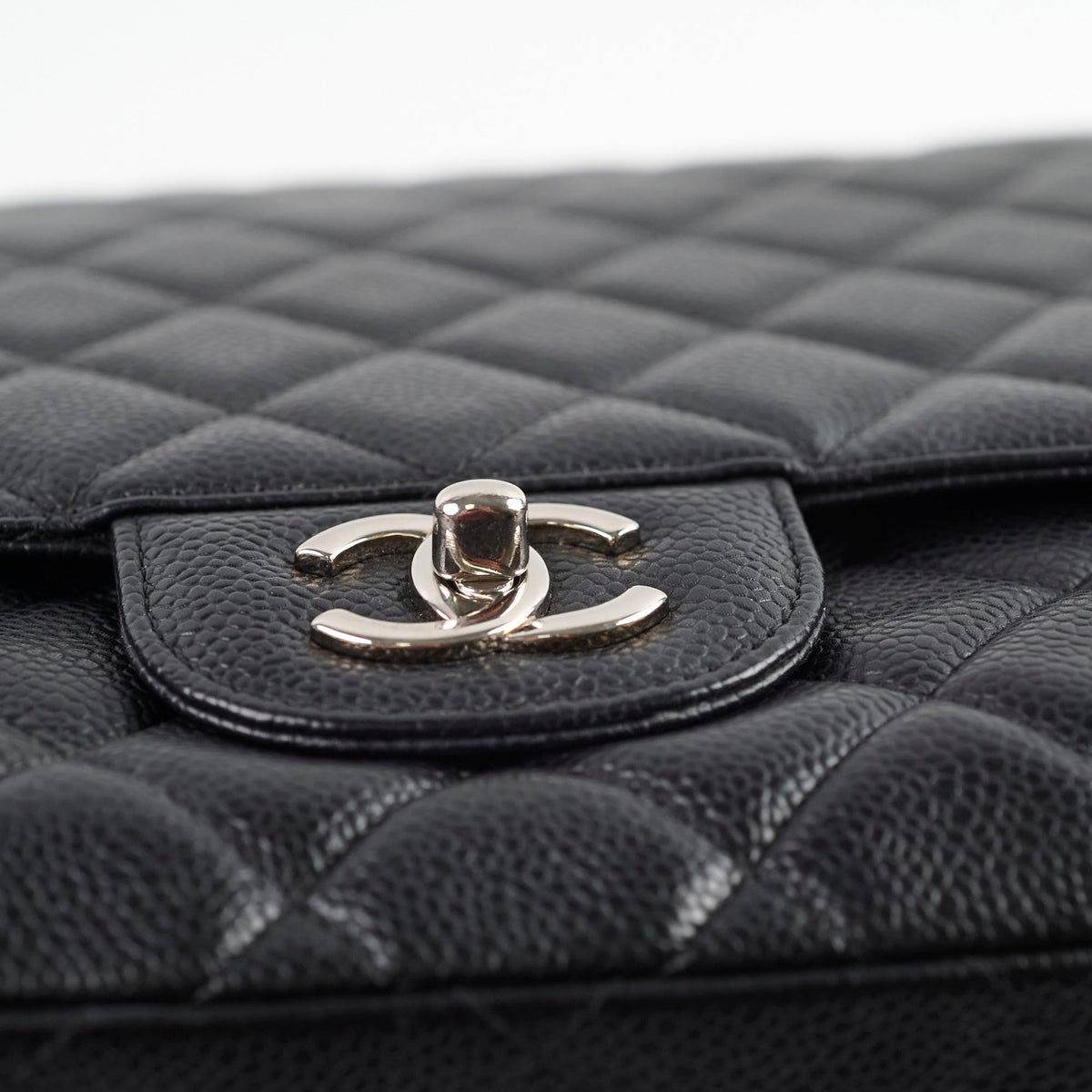 Chanel Maxi Single Flap Black Caviar SHW - photo 14