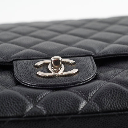 Chanel Maxi Single Flap Black Caviar SHW - photo 14