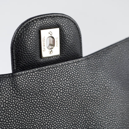 Chanel Maxi Single Flap Black Caviar SHW - photo 10