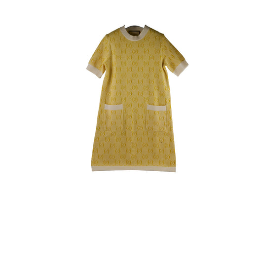 Gucci GG Wool Jacquard Dress Yellow Small - photo 1