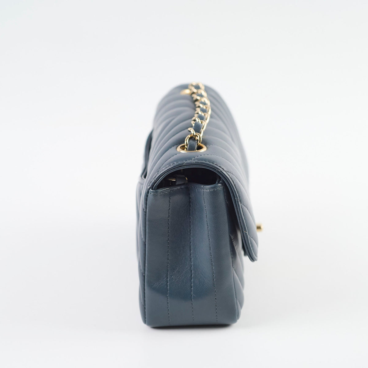 Chanel Chevron Mini Rectangular Classic Flap Dark Grey/Blue - photo 3